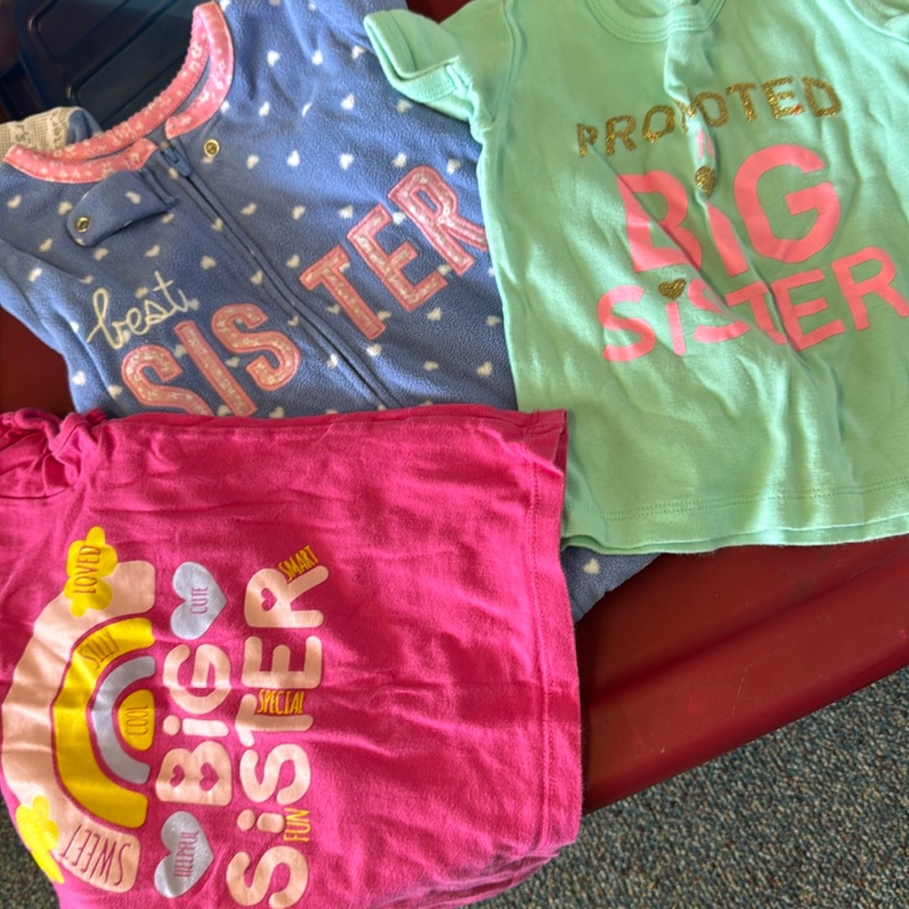 Girls tops and sleeper. Size 3T. Big sister.